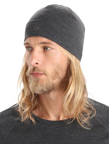 Jet Heather Men's Icebreaker Unisex Merino Chase Beanie Hats | USA 1098PJJQ